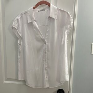 eShakti White Button-Up Blouse